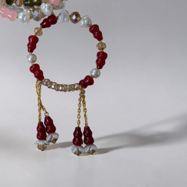 (RANDOM COLOR) FLORAL PEARL BRACELET (price per piece)