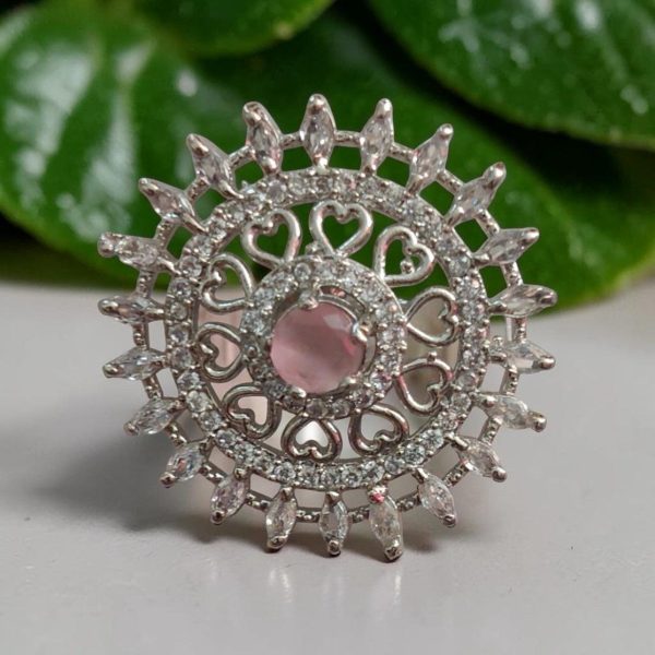 PINK HEART ADJUSTABLE RING
