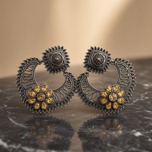 Oxidised GLASSY BEIGE earrings (Copy)